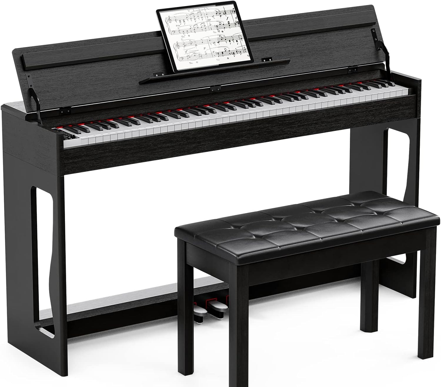 UMOMO UMP-712 88 Key Weighted Keyboard Piano with Duet Piano Bench