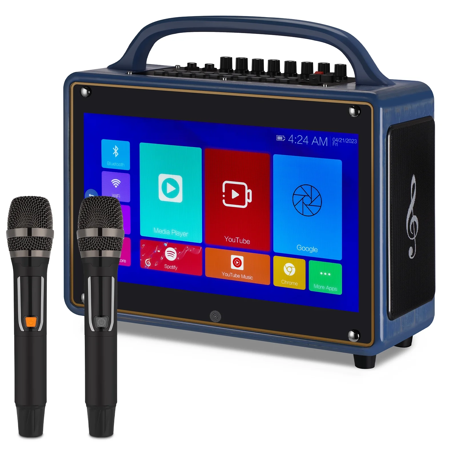 Portable Karaoke Machine Systems Wireless BT Streaming Loudspeaker for Adults&Kid,14”HD Touch Screen/Android 12/4+64G