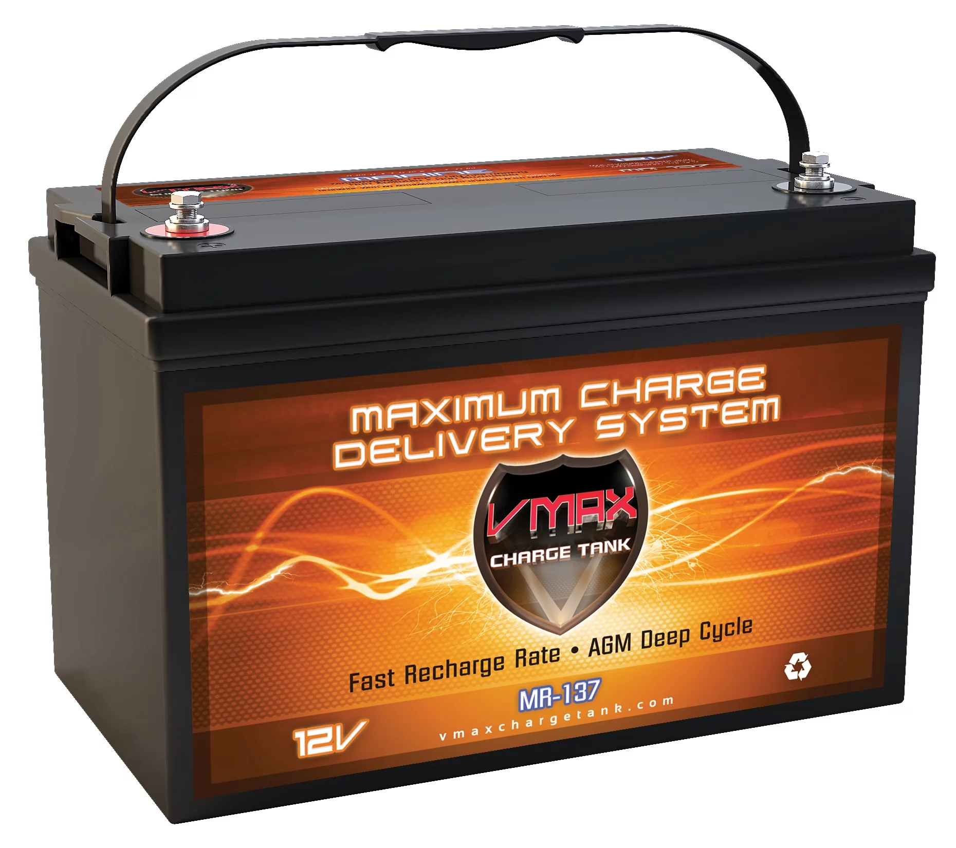 VMAX MR137-120 12V 120Ah AGM Deep Cycle Marine Battery for Minn Kota Pontoon 55 Hand Control 12V 55lb Trolling Motor