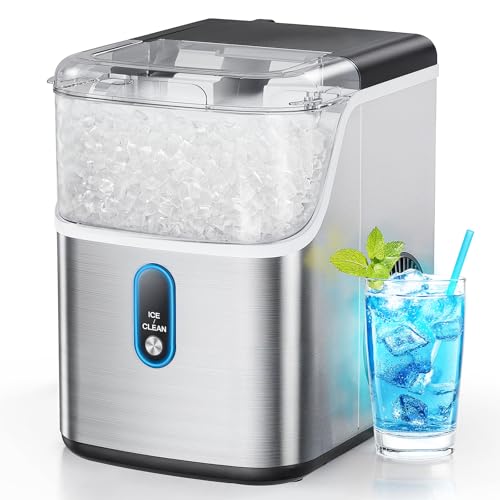 Nugget Ice Maker Countertop, HOMEZAY Pebble Ice Maker with Soft Chewable Pellet Ice, 33 lbs per Day