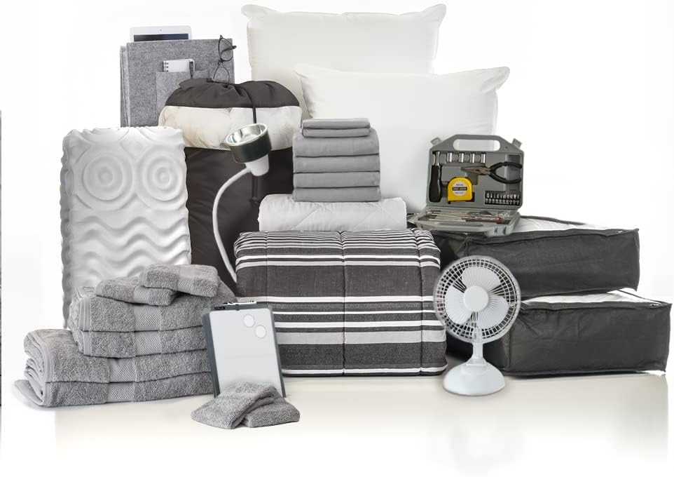 OCM College Dorm Room 25-Piece Complete Campus Pak Trunk Bundle | Twin XL Bedding