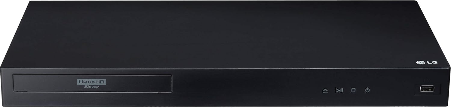 2017 LG 4K Ultra HD 3D Blu-ray Player with Remote Control, HDR Compatibility, Upconvert DVDs, Ethernet, HDMI, USB Port, Black