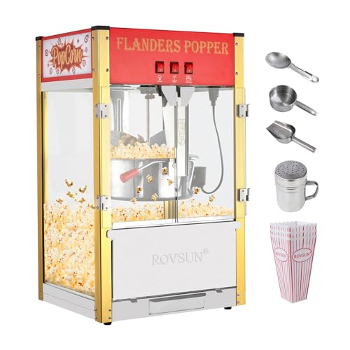 ROVSUN Popcorn Machine with 16 Ounce Kettle, Countertop Popcorn Maker Commercial Popcorn Machine w/Stainless Steel Scoop