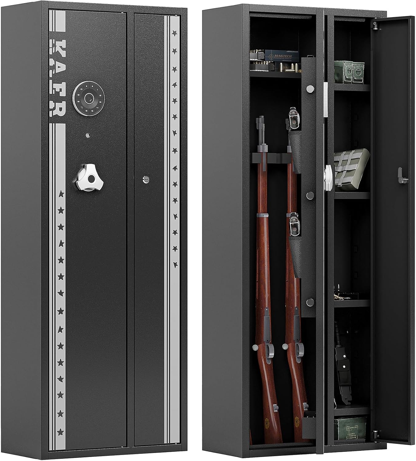 KAER 4-5 Gun Safe, Gun Safe for Rifles and Pistols, Large Gun Safes for Home and Shotgun, Gun Cabinet for Home, Gun Safes & Cabinets