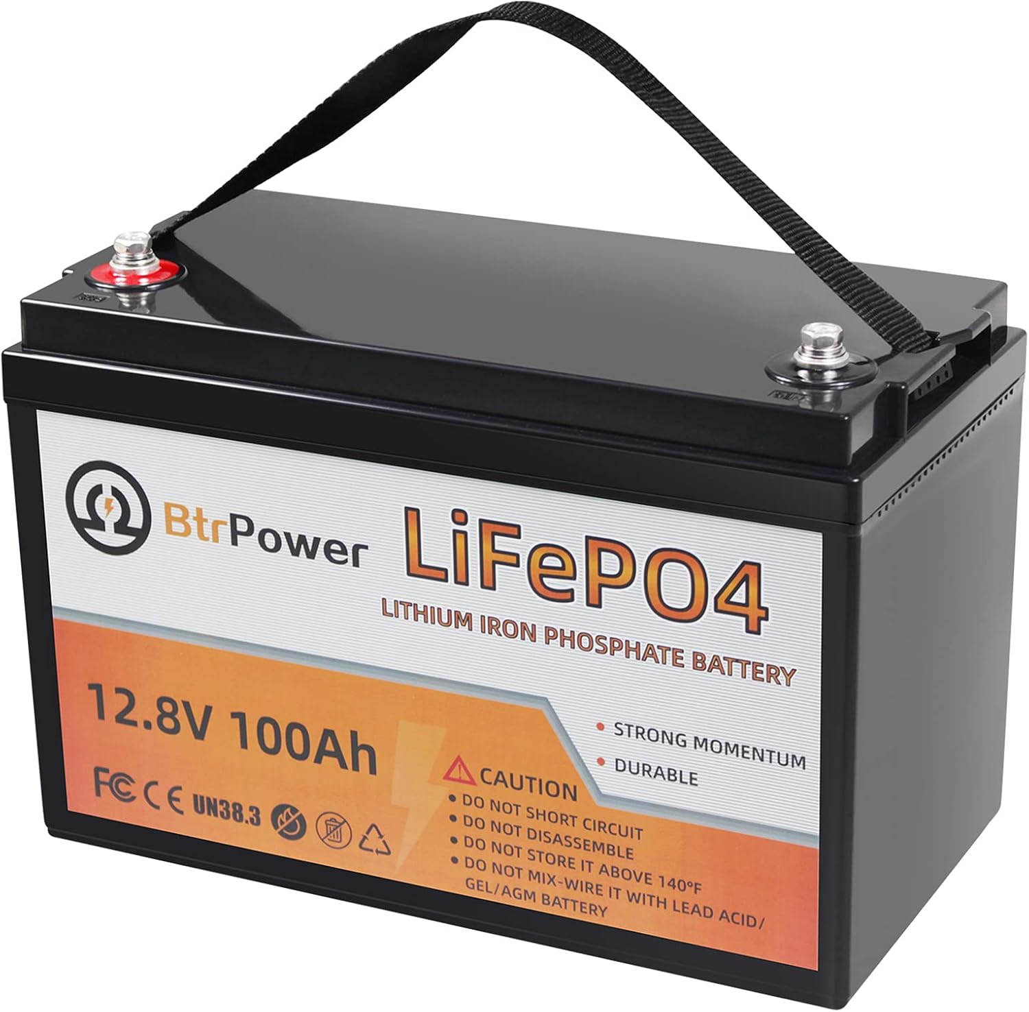 12V 100Ah LiFePO4 Deep Cycle Rechargeable Battery Pack Built-in 100A BMS 5000-7000 Cycles Perfect for RV Solar Marine Overland Off-Grid Application