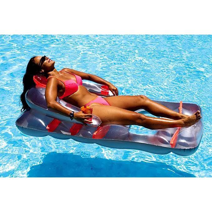 4 New Swimline 9041 Swimming Pool Inflatable Deluxe Lounge Chairs W Back Support - Megean