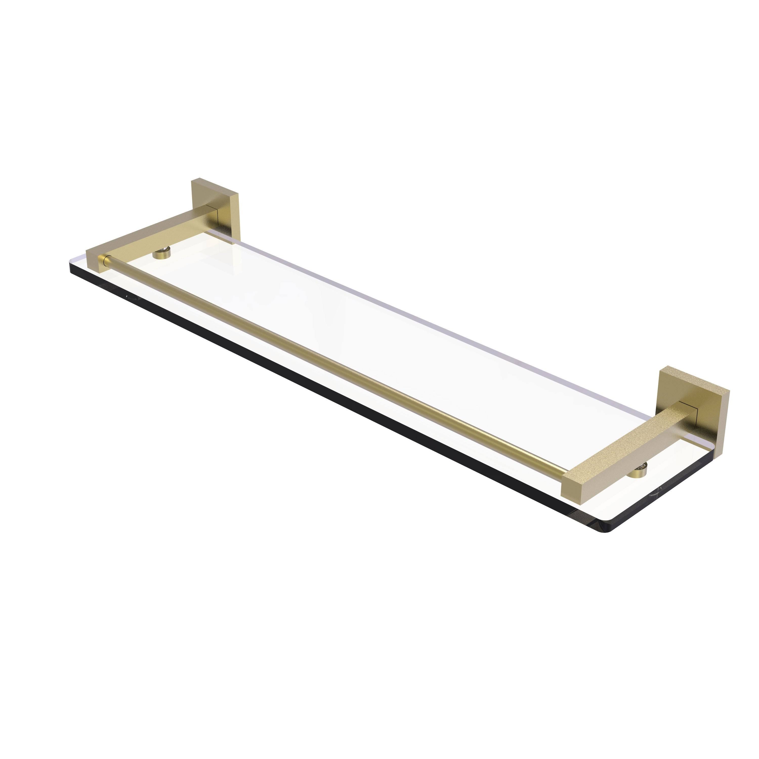 Allied Brass MT-1-22-GAL-SBR Montero Collection 22 in. Glass Shelf with Gallery RAIL, Satin Brass