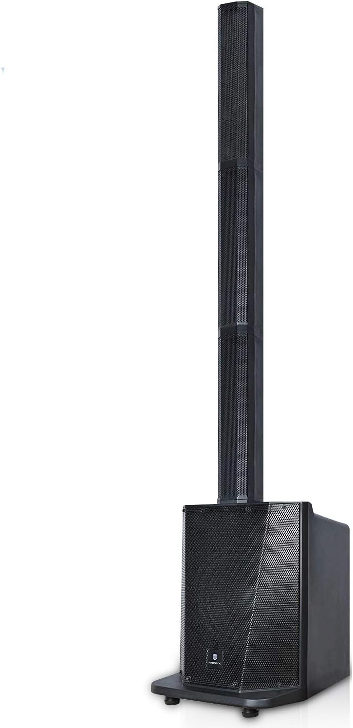 PRORECK PARTY 10 Portable 10-Inch 500 Watt Line Array Column Powered DJ/PA System Stage Tower Speaker with Bluetooth/USB/SD Card/Remote Control