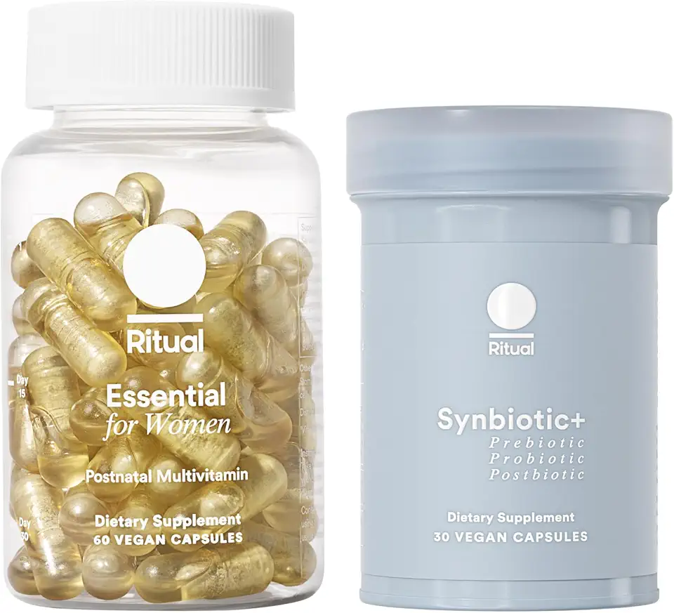 Ritual Postnatal Multivitamin and Gut Duo Supplements with Postnatal Vitamins and Synbiotic+: 3-in-1 Probiotic, Prebiotic, Postbiotic