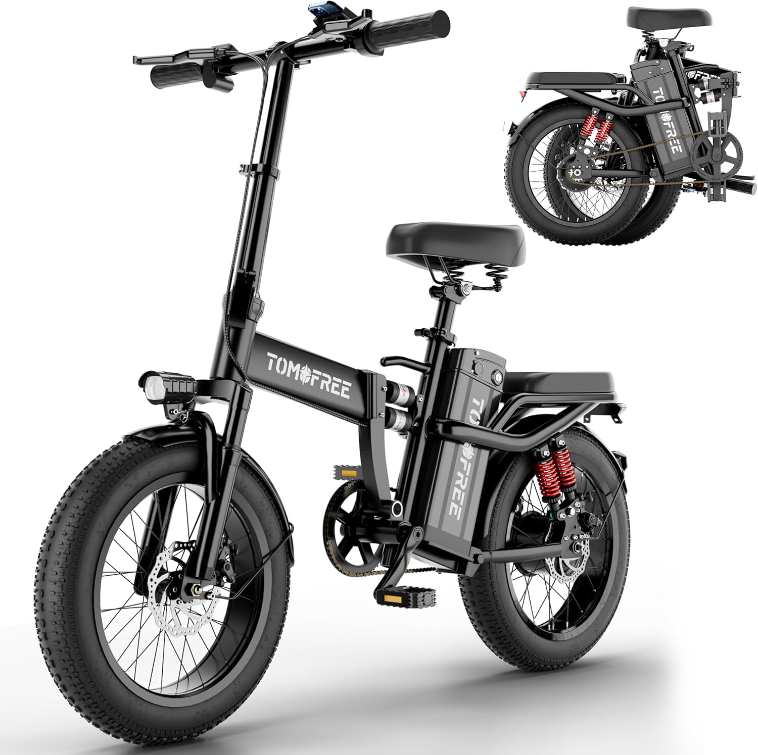 T1 Electric Bike for Adults, 1200W Power Motor 40 Miles 30MPH Top Speed Folding Ebike, 48V 20AH Removable Battery