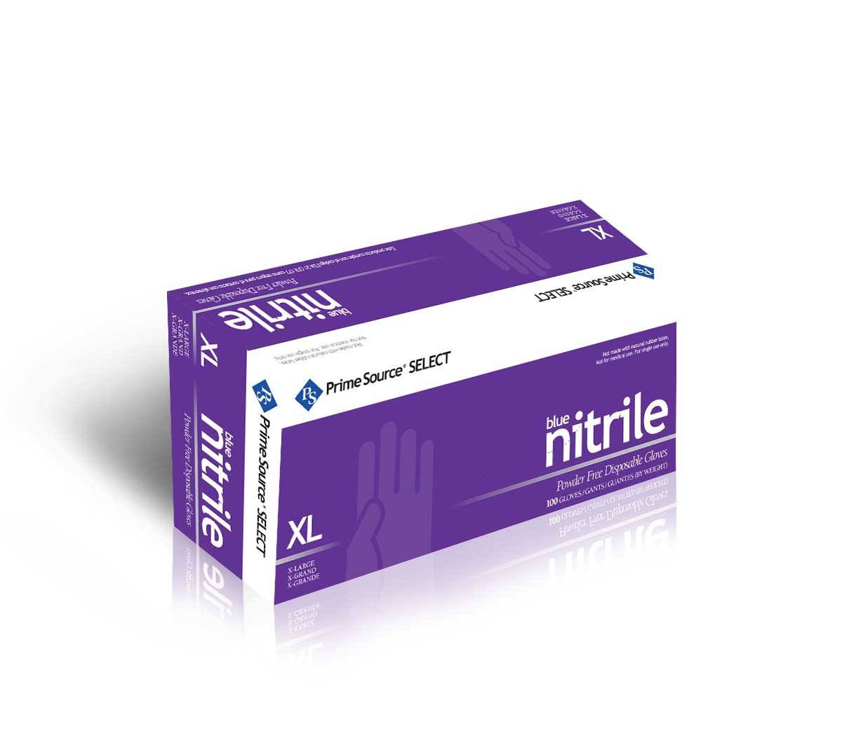 Prime Source Select Blue Powder Free Extra Large Nitrile Gloves -- 1000 per Case