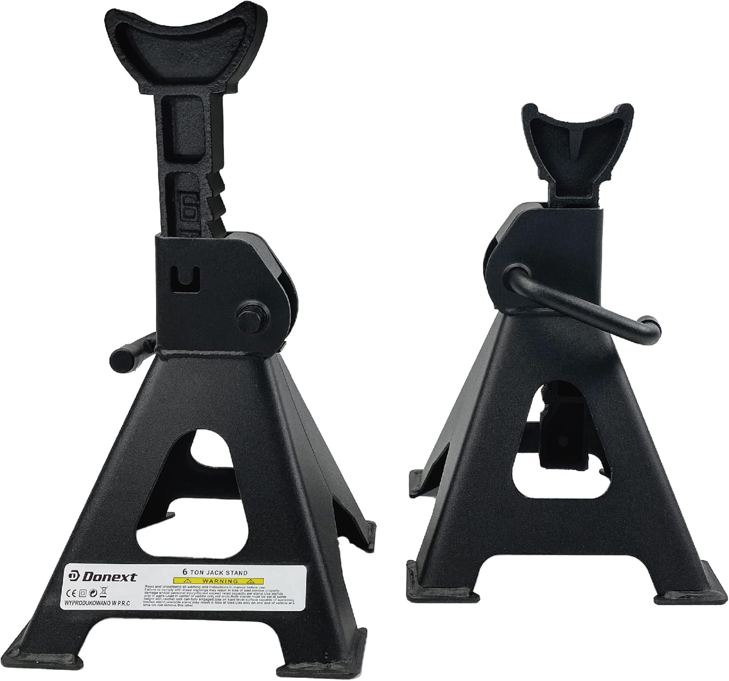 Donext Jack Stand 6 Ton Capacity Steel, Self-Locking Lifting Design Heavy Duty Jack Stands for Auto Vehicle Truck SUV, 1 Pair, Black