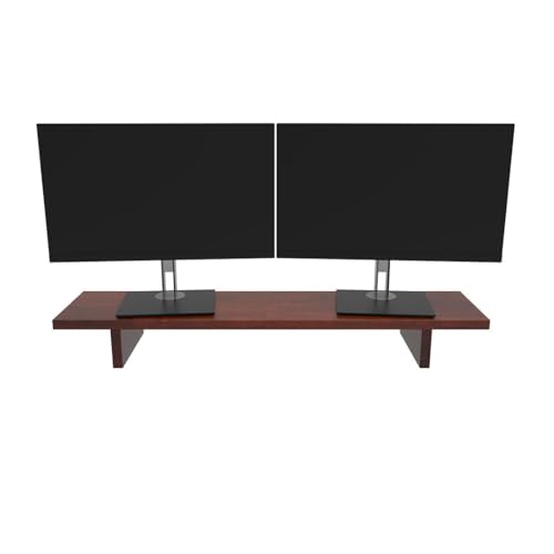 Monitor Stand for Desk - Dark Bamboo Wood Monitor Stand Riser - Computer Monitor Stand for Desk - Desk Monitor Stand - Desktop Monitor Stand