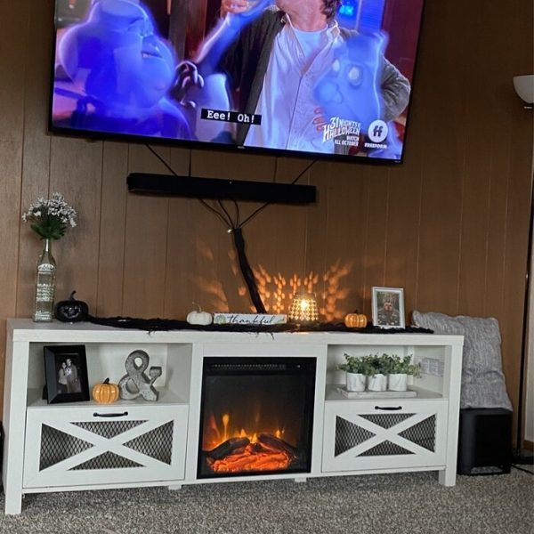 TV Stand for TVs up to 85&prime;&prime; with Fireplace Included