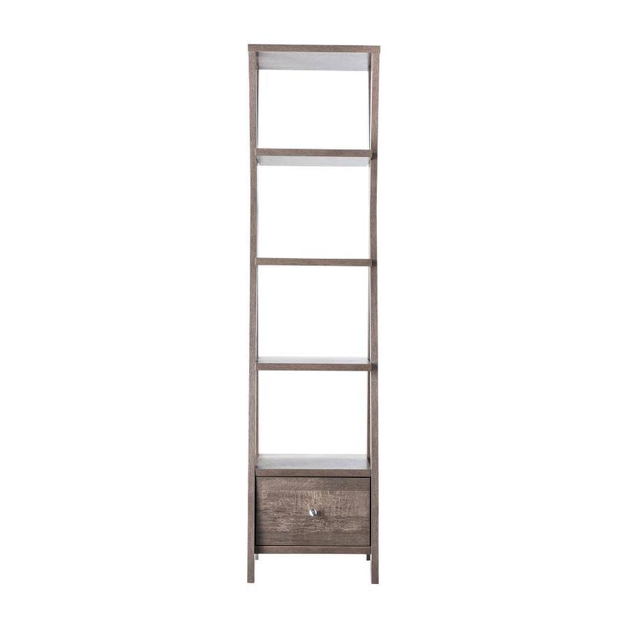 Furniture of America Stokes Wood 4-Shelf 71-inch Standard Bookcase in Walnut Oak - IDI-192436