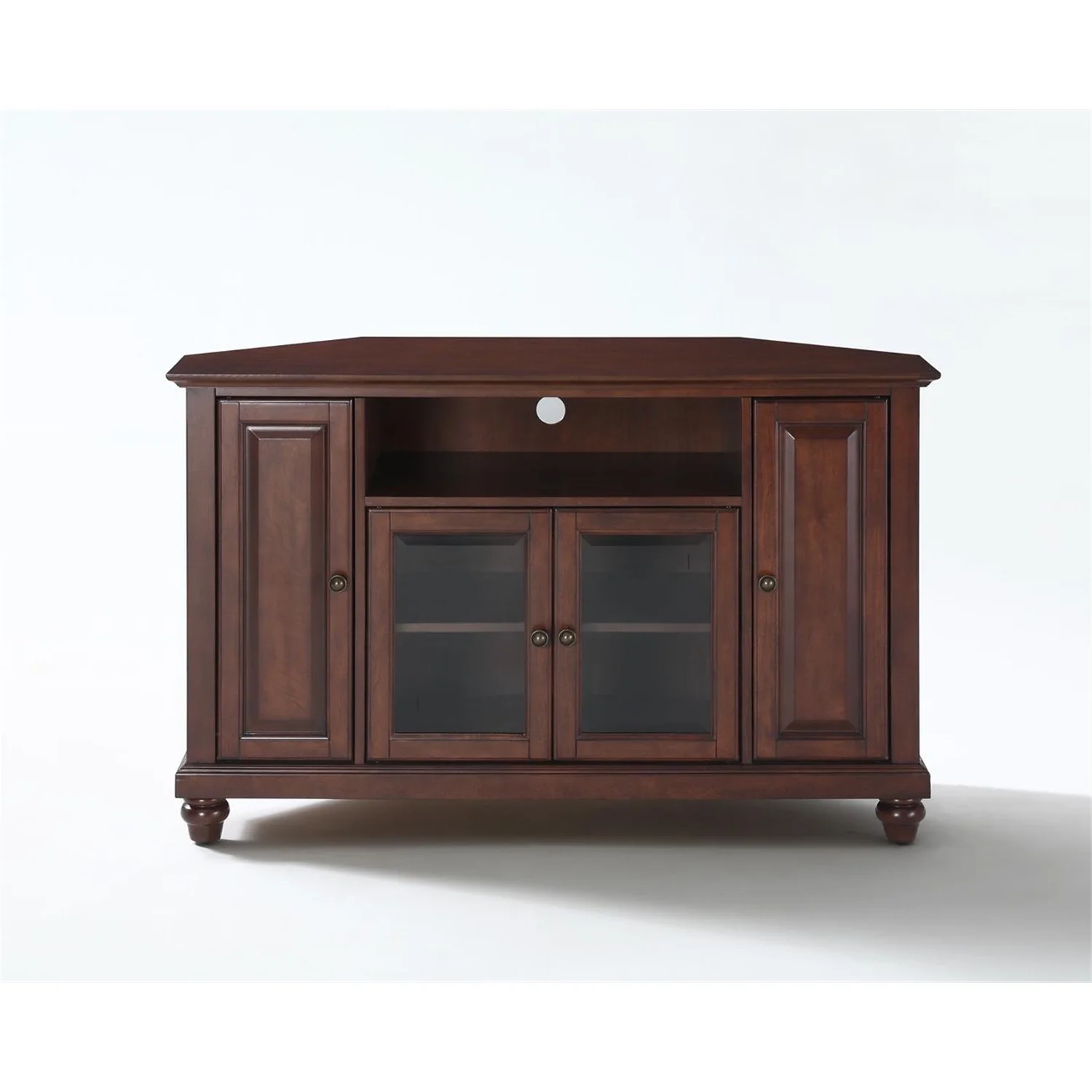 HomeStock Sophisticated Simplicity s 48" Corner Tv Stand Mahogany