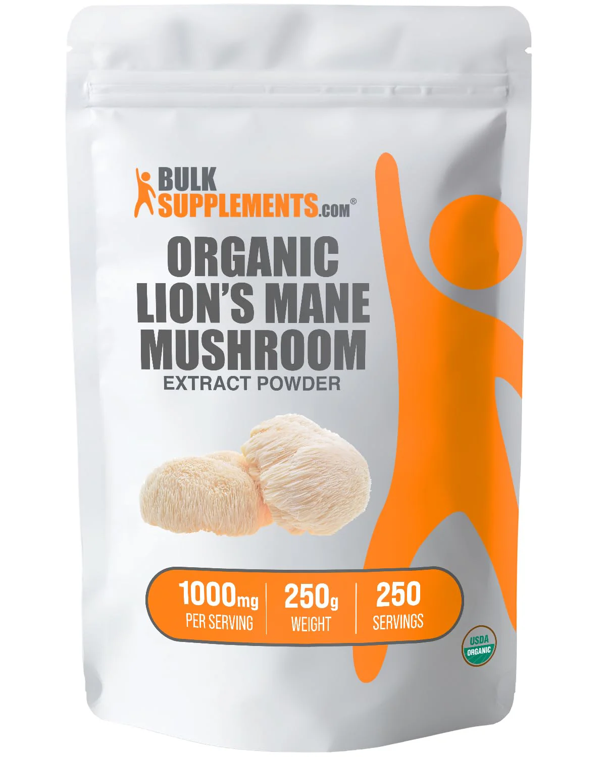 BULKSUPPLEMENTS.COM Organic Lion's Mane Mushroom Extract - Lions Mane Supplement Powder, Lions Mane Extract, Lions Mane Powder - for Immune Health