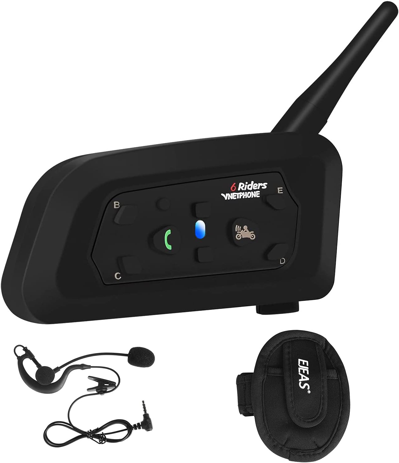 EJEAS Vnetphone 2 Sets V6C Group Referee Bluetooth Intercom Kit Wireless Communication System for Football Soccer Hockey Rugby Sport