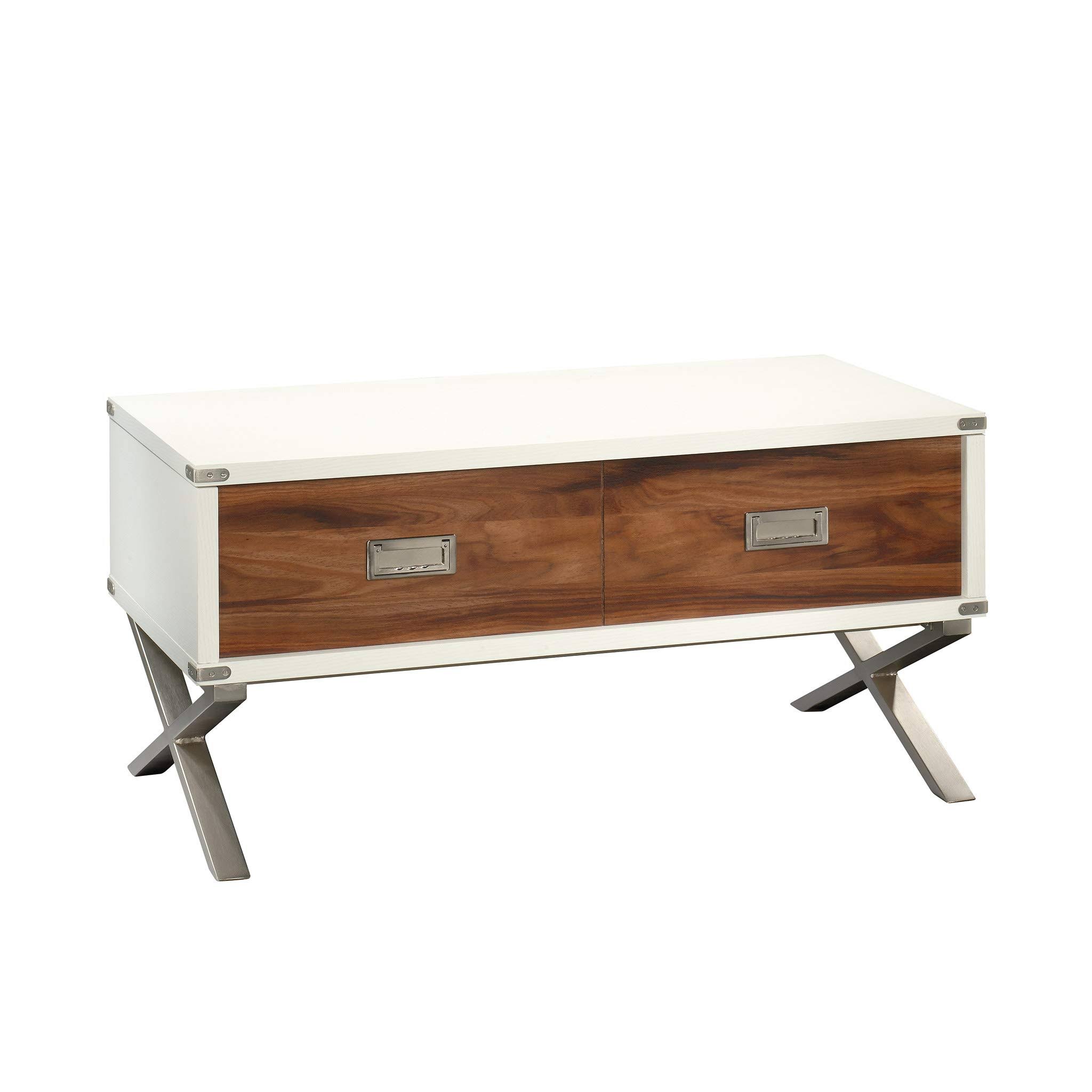 Sauder Vista Key Coastal Wood and Metal Lift-Top Coffee Table in Pearl Oak