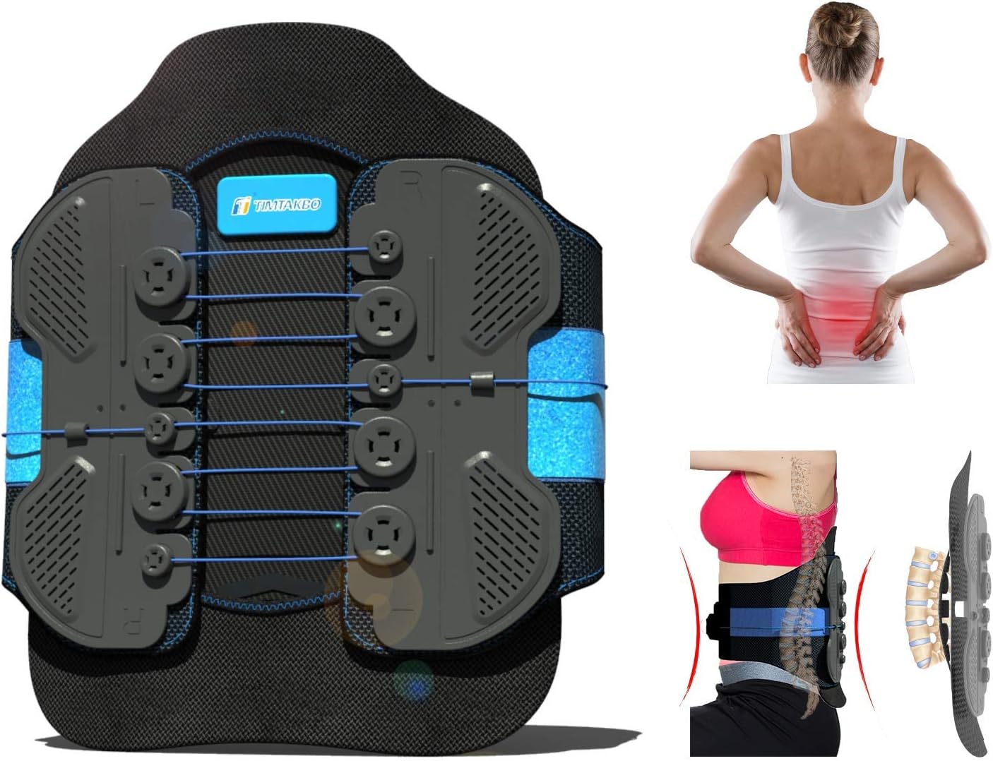 LSO Back Brace with Maximum Decompression Plate&Adjustable Arch Back Support,Pulley System Lumbar Support Belt for Herniated Disc Pain Relief