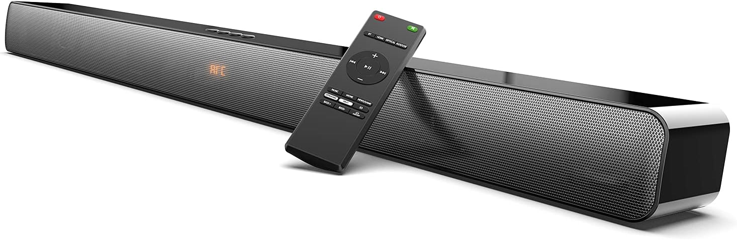 XZJX Direct SoundBars for TV Speaker 100W, 3D Surround Sound, Enhanced Deep Bass 2.0ch, HDMI-ARC & Bluetooth Sound Bars with 9 EQ Mode, CEC Remote