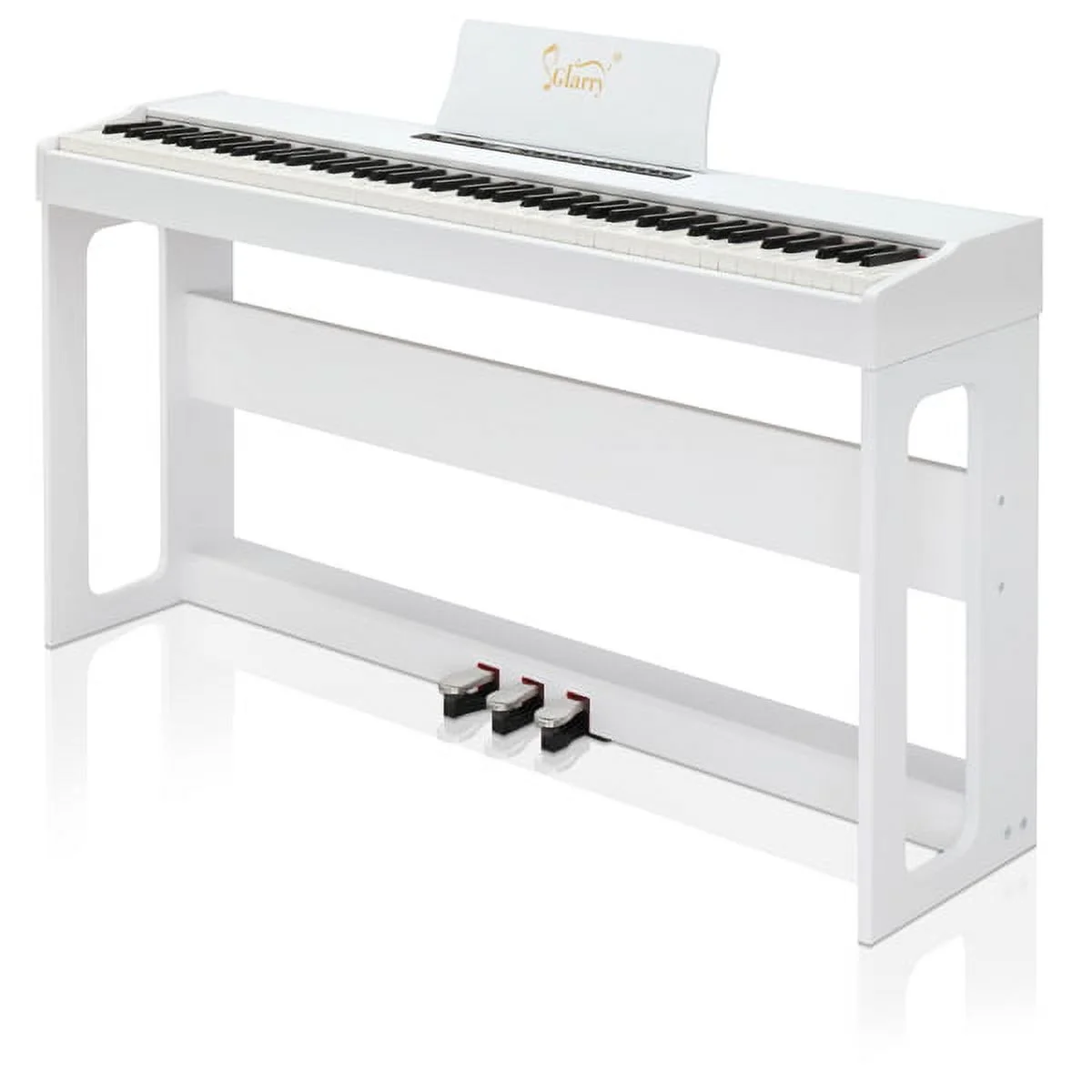 Keyboard Piano, ZPL 88 Keys Full Weighted Keyboards Digital Piano with Stand, Power Adapter, Triple Pedals, Headphone, for All Experience Levels