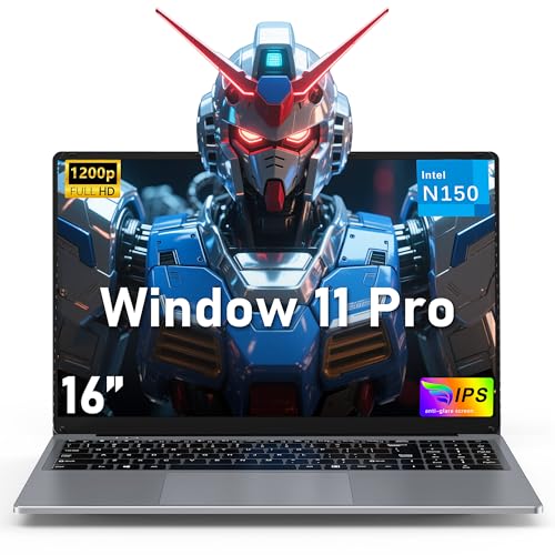 16 Inch Laptop Computer, Gaming Laptop, 16GB RAM 512GB SSD, N95 Processor, FHD 1920 * 1200, 180 Angle Open, Backlit Keyboard, Windows 11 Pro