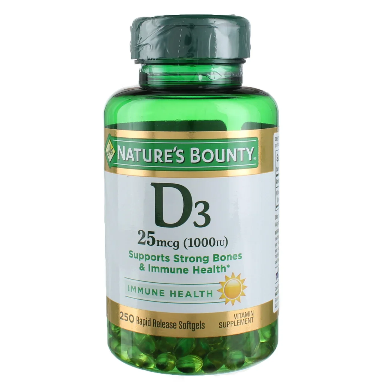 NATURE'S BOUNTY Vitamin D-1000 IU, Rapid Release Softgels 250 ea - Kansas Nuitrition - HNZSDS