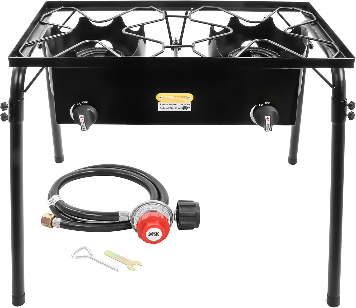 Concord Double Propane Burner, Outdoor 2 Burner Camping Stove for Cooking/Home Brewing/Making Sauce