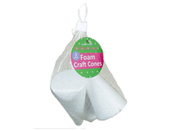 Kole Imports CT122-48 Foam Craft Cones Case of 3 - Pack of 48