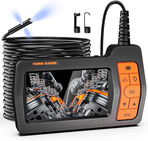 Triple Lens Sewer Camera with 50ft, 5" IPS Screen Borescope with Light, 1080P HD Endoscope IP67 Drain Pipe Snake Drain Camera