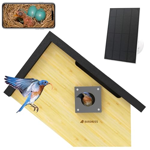 Smart Bird Houses for Outside Solar Powered, 1080P HD Live View Birdhouse with Camera, Perfect Viewing Bird Nesting and Hatching