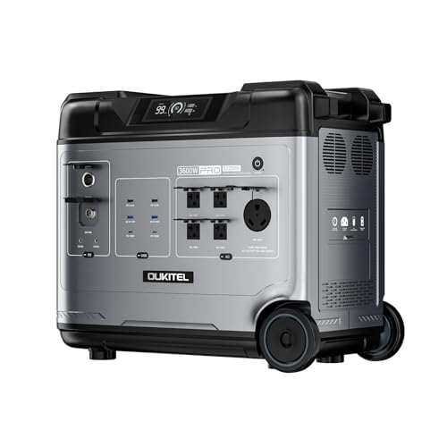 OUKITEL Portable Power Station P5000, Solar Generator with 5120Wh, 5x2200W AC Outlets (4000W Surge), 2.8H Full Charge, 1000W MPPT Solar