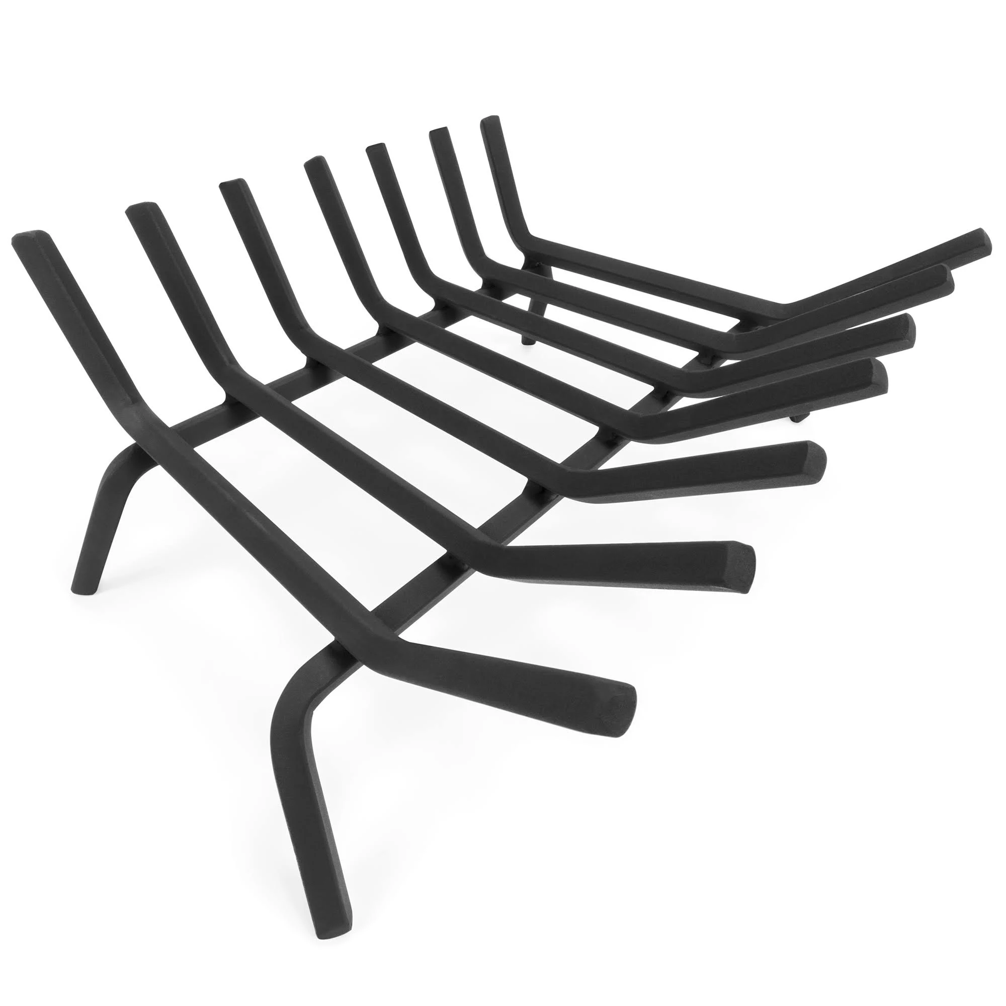 Best Choice Products 21-Inch 2-in-1 Solid Steel Heavy Duty Fireplace Grate Log Burning Rack w/ Ash Catcher Tray