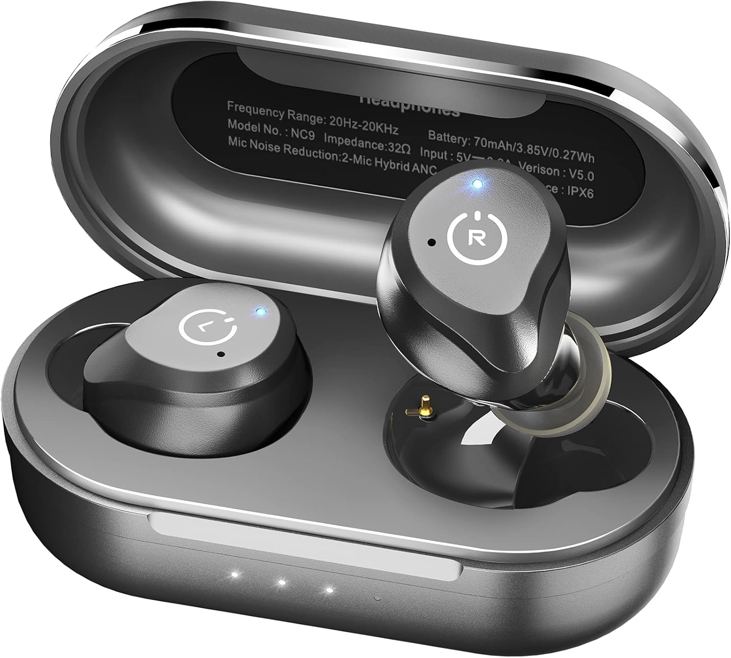 TOZO NC9 Hybrid Active Noise Cancelling Wireless Earbuds,in Ear Headphones IPX6 Waterproof Bluetooth 5.0 Stereo Earphones