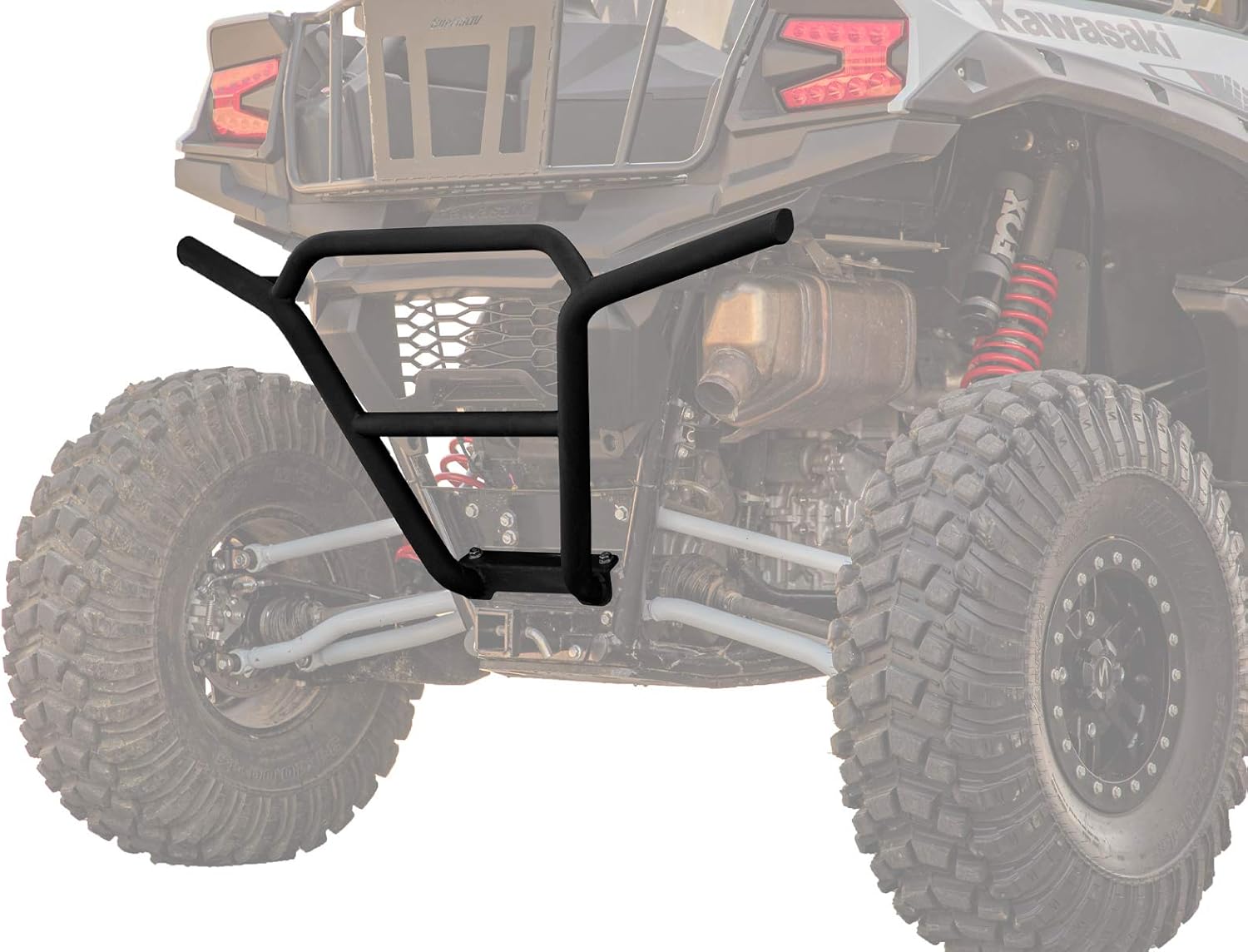 SuperATV UTV Rear Bumper for 2020+ Kawasaki Teryx KRX 1000 | 1.75 Diameter Heavy-Duty Steel Tubing | UV Resistant Black Powder Coat Finish | Sleek
