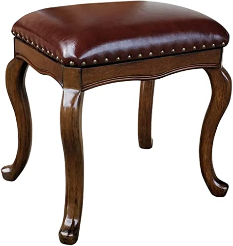 Vanity Stool Bedroom Vanity Chair Upholstered Seat Vanity Benches Dressing Stool Solid Wood Makeup Stool Simple Shoe Bench Bedroom Leather Stool