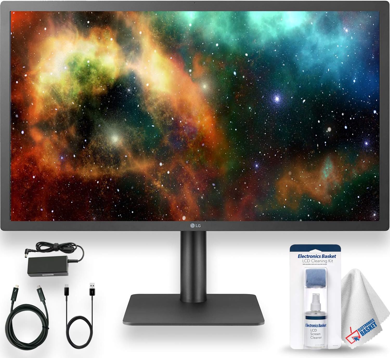 LG Ultrafine 24MD4KL-B 24-Inch 16:9 4K IPS Monitor - macOS Compatibility with USB Type-C Cable, Thunderbolt 3 Cable