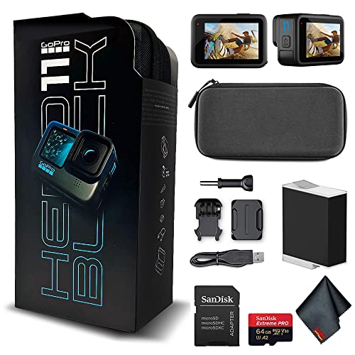 GoPro HERO11 (Hero 11) Black - Waterproof Action Camera with 5.3K Ultra HD Video, 27MP Photos, 1/1.9" Image Sensor, Live Streaming, Webcam