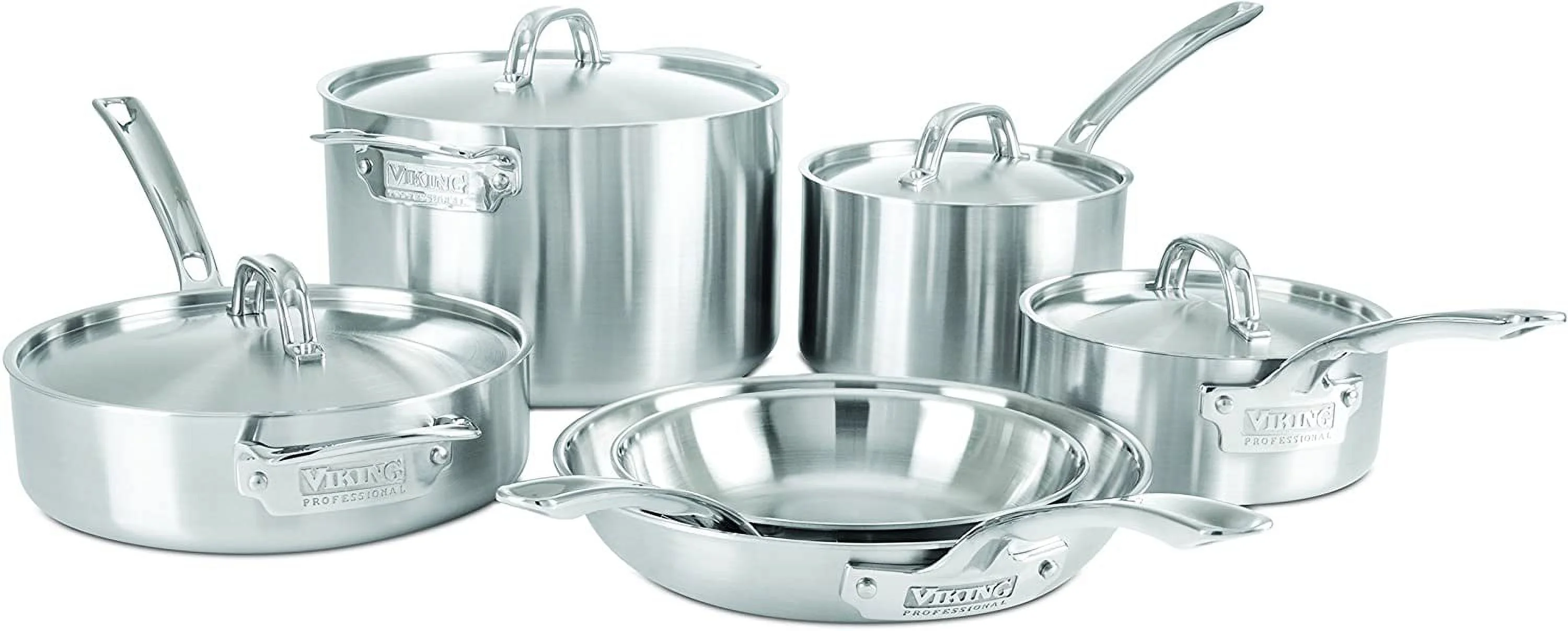 durable Viking Professional 5-Ply Stainless Steel Cookware Set  10 Piece