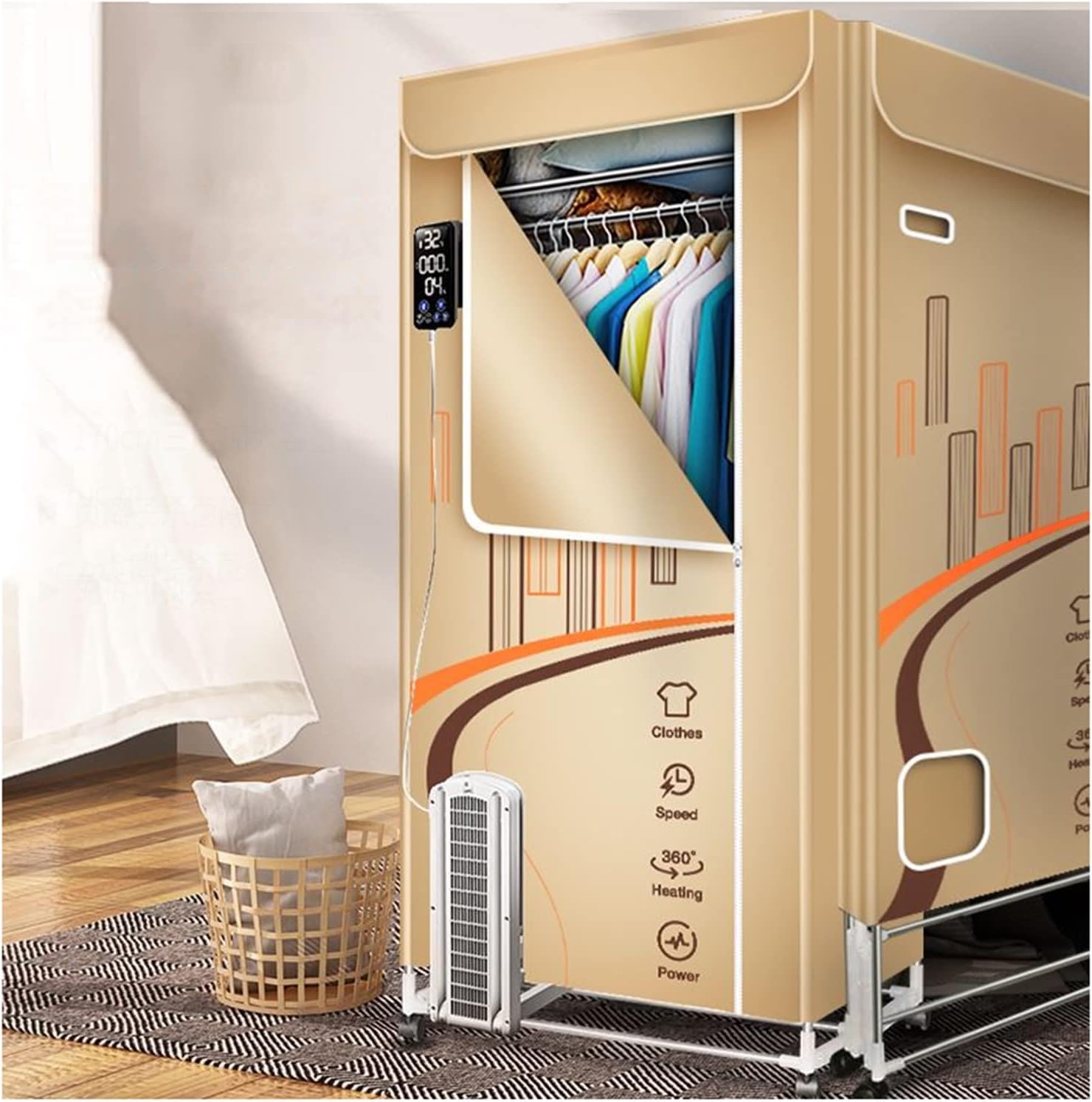 Folding Clothes Drying Rack,3-Electric Clothes Airer Dryer 1600W