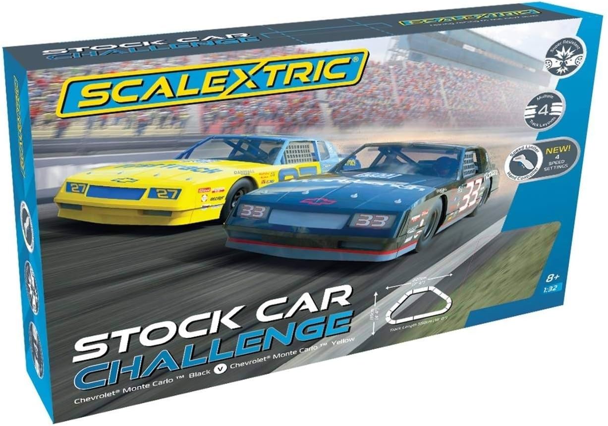 Scalextric Stock Car Challenge 1:32 Race Track Slot Car Set C1383T Yellow & Black