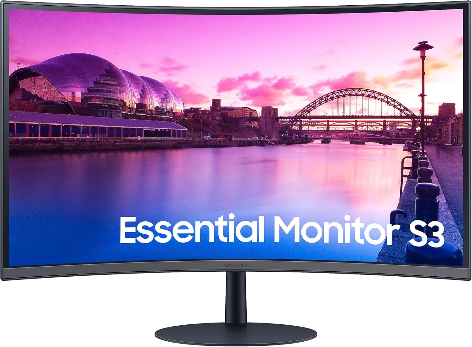 SAMSUNG 27-Inch S39C Series FHD Curved Gaming Monitor, 75Hz, AMD FreeSync, Game Mode, Advanced Eye Comfort, Frameless Display, Built in Speakers