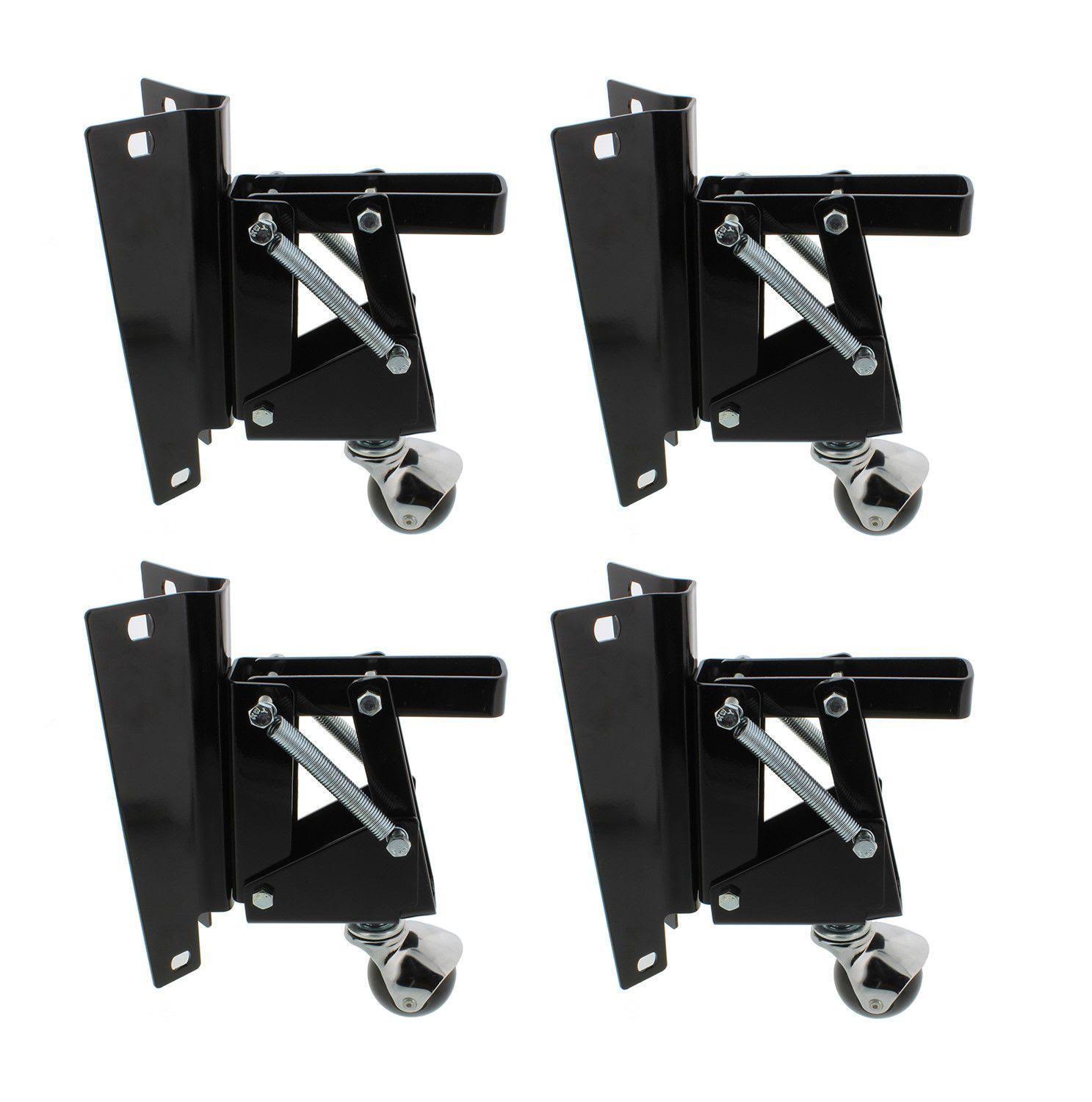 DCT Heavy-Duty Retractable Workbench Swivel Caster Wheels with Bracket 4-Pack