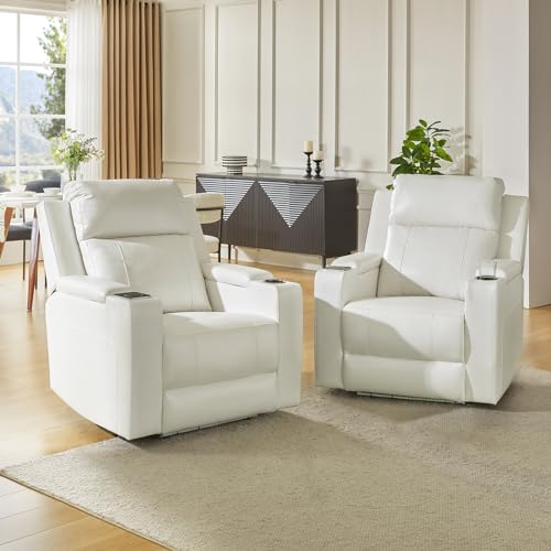 HULALA HOME Faux Leather Power Recliner Chair with Touch Control Panel