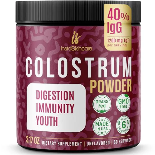 Bovine Colostrum Powder - Pure Bovine Colostrum for Humans - Grass Fed Colostrum Supplement for Gut Support, Immune Health and Hair Growth