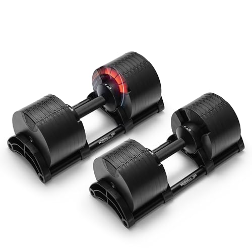NUOBELL Adjustable Dumbbells 5-80 lbs: Replace 16 Sets, Ideal for Home Gym Weight Bench & Press
