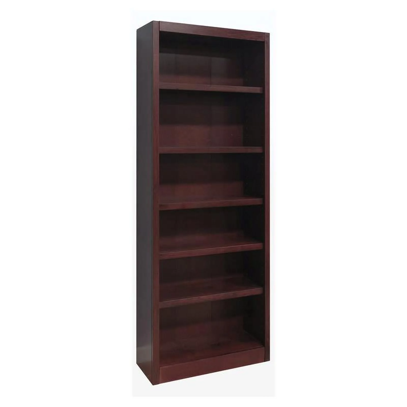 Bowery Hill Traditional 84" Tall 6-Shelf Wood Bookcase in Cherry