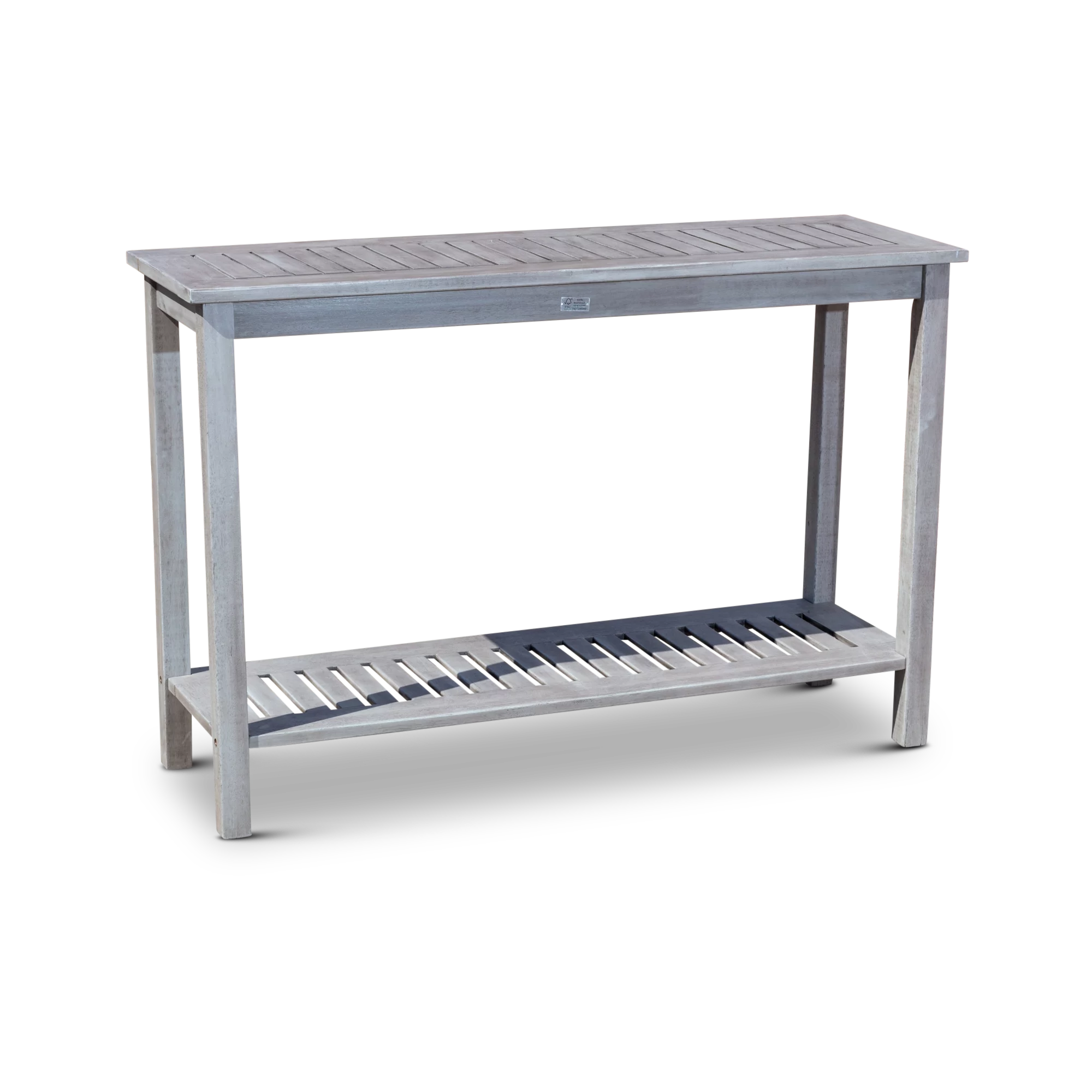 DTY Outdoor Living Longs Peak Eucalyptus Console Table, Silver Gray