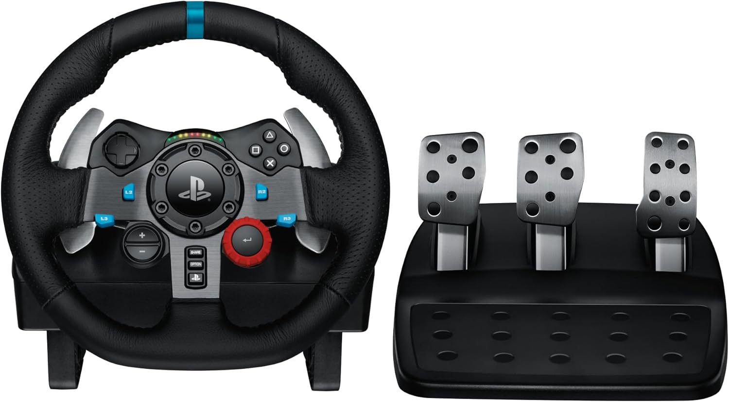 Logitech G29 Driving Force Racing Wheel and Floor Pedals, Real Force Feedback, Stainless Steel Paddle Shifters, Leather Steering Wheel Cover